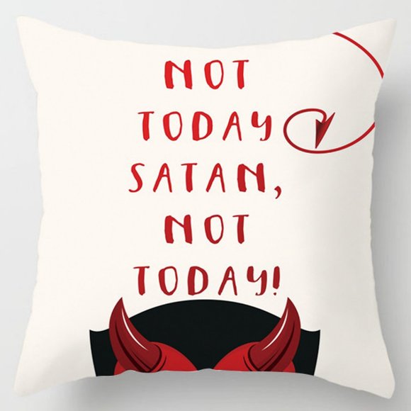 New Not Today Satan Pillow cover Pillowcase - Picture 1 of 1